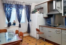 Tapéta a kis konyha, a Hruscsov fényképek lakások, bővül a tér belsejében, ami