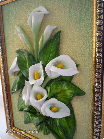 Panel virágok - Calla - a sós tészta (virág) Panel virágok - Calla - sós tésztából