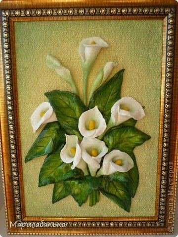 Panel virágok - Calla - sós tésztából