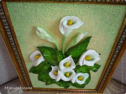 Panel virágok - Calla - a sós tészta (sós) Panel virágok - Calla - sós tésztából