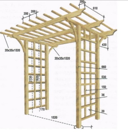 Pergola a kezüket a kertben, és a szőlő walkthrough