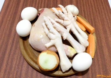 Kocsonya recept a csirke láb lépésről lépésre képekkel, hogyan kell főzni zselés csirkecomb