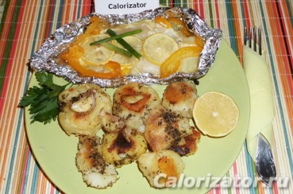 Hal a fólia zöldségek - hogyan kell főzni, a recept egy fotót a lépcsőn, kalória