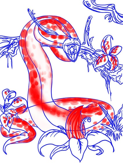Rajz anakonda kígyó