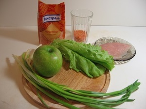 Lencse saláta csirke recept egy fotó