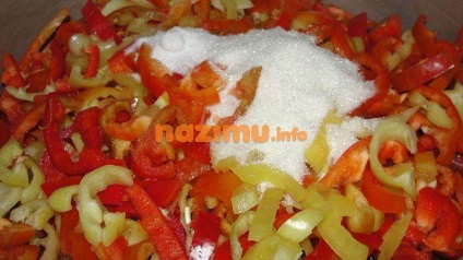 Paradicsom és borssal a téli - egy recept fotók főzés nélküli sterilizálás (télen) Paradicsom és paprika télen - egy recept fotókkal főzés nélkül sterilizálás