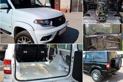 Hangszigetelés UAZ Patriot kezük (saját) Hangszigetelés UAZ Patriot kezük