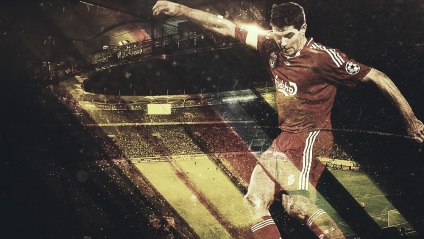 Létrehozása Poster „futball” Photoshop (Ctrl a keverési mód) Létrehozása Poster „futball” a Photoshop