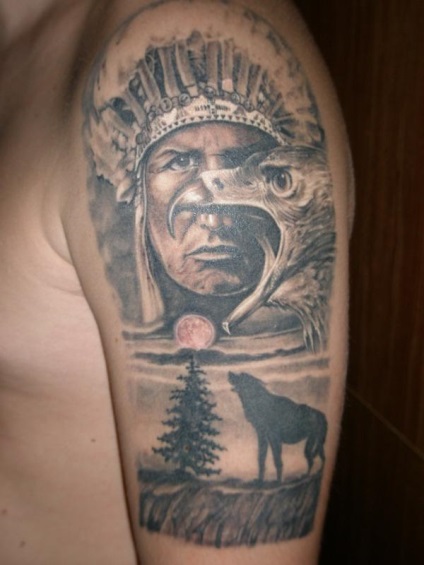 Tattoo indiánok érték, fotók, vázlatok