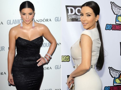 Top 7 legjobb frizurák Kim Kardashian (fotó)