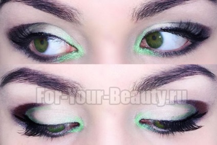 Esti smink zöld fénysorompót 10 fokozatosan (fotó) Este make-up zöld szemek 10 fotó szakaszokban