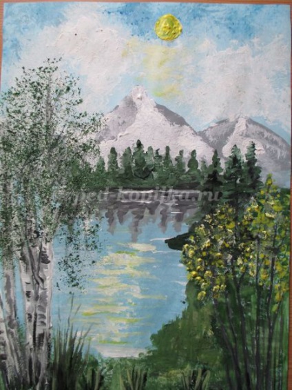 Tavaszi táj gouache lépéseket (tavaszi) Tavaszi táj gouache lépések