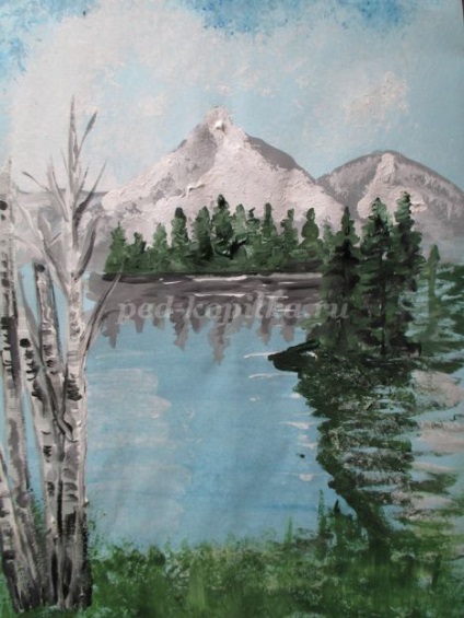Tavaszi táj gouache lépéseket (gouache) Tavaszi táj gouache lépések