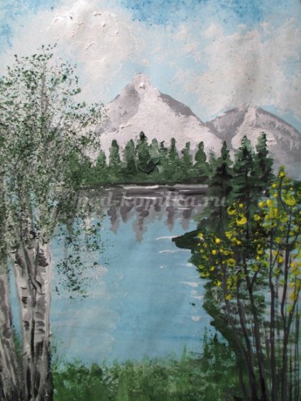 Tavaszi táj gouache lépéseket (táj) Tavaszi táj gouache lépések