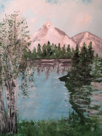 Tavaszi táj gouache lépéseket (tavaszi) Tavaszi táj gouache lépések