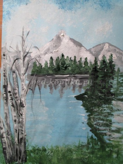 Tavaszi táj gouache lépéseket (tavaszi) Tavaszi táj gouache lépések