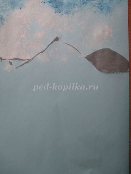 Tavaszi táj gouache lépéseket (tavaszi) Tavaszi táj gouache lépések