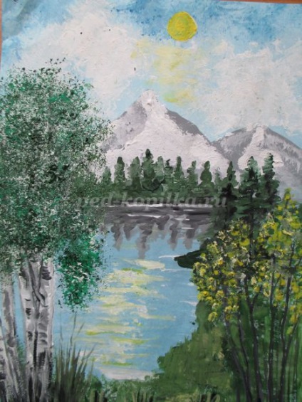 Tavaszi táj gouache lépéseket (tavaszi) Tavaszi táj gouache lépések