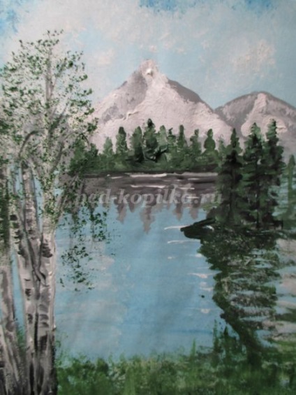 Tavaszi táj gouache lépéseket (tavaszi) Tavaszi táj gouache lépések
