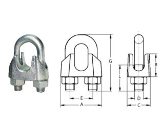 Затиск канатний, затиск для каната, троссових затиск, затиск для троса