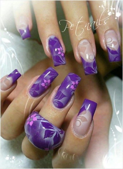 20 Fotók festékszóró körmök szép design (airbrush) 20 Fotók festékszóró körmök szép design