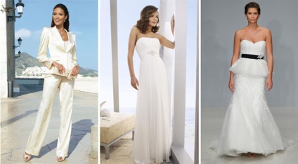 Alternatív menyasszonyi ruha nadrág vagy szoknya ruhák, tunikák és egyéb opciók fotókkal
