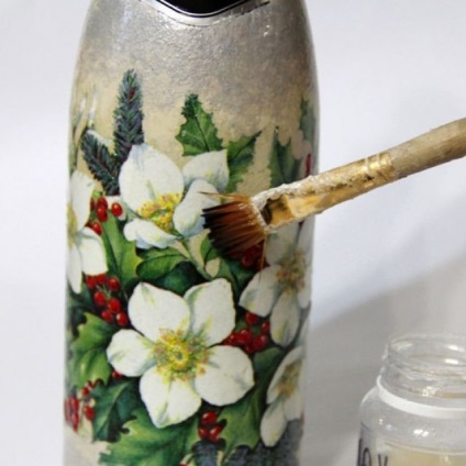 Decoupage pezsgős palackok, decoupage ábécé (decoupage üveg pezsgő) Decoupage pezsgősüveg, ábécé decoupage