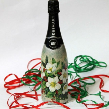 Decoupage pezsgőhez, ABC decoupage (pezsgő) Decoupage pezsgősüveg, ábécé decoupage