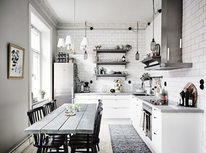 Konyha tervezés skandináv stílusban (80 fotó) (Kitchen Design skandináv stílusban fotó) Konyha tervezés skandináv stílusban (80 fotó)
