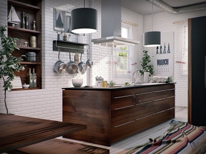 Konyha tervezés skandináv stílusban (80 fotó) (Kitchen Design skandináv stílus) Konyha tervezés skandináv stílusban (80 fotó)