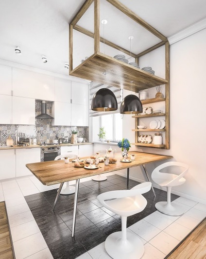 Konyha tervezés skandináv stílusban (80 fotó) (Kitchen Design skandináv stílusban fotó) Konyha tervezés skandináv stílusban (80 fotó)