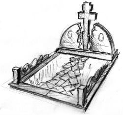 A design műemlékek, sírkövek a temetőben a sírok díszítése