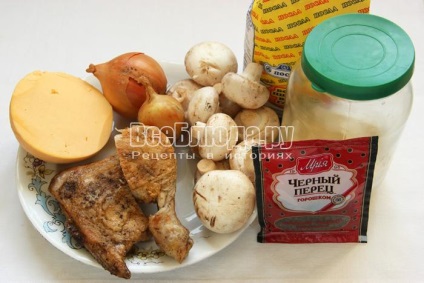 Gomba julienne grillezett csirke és majonéz recept fotó, minden étkezés