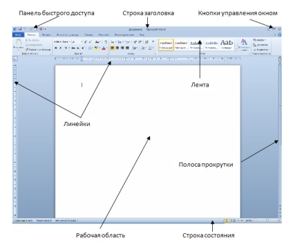 A program felülete a Microsoft Office Word 2010