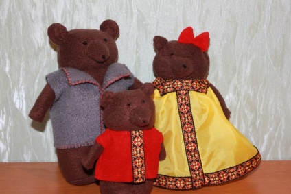 Doll saját kezével egy asztali színház „Three Bears”