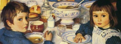 Leírás festmények Serebryakova a vacsora (kép) Leírás festmények Serebryakova vacsoránál