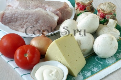 Відбивні зі свинини з грибами і сиром в духовці - покроковий рецепт з фото, страви з м'яса
