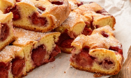 Torta epres - sütemény recept eper (előállítás Melegítsük elő a sütőt) Torta eper - torta receptje eperrel