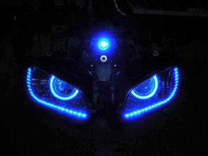 Feltételek telepítése LED csíkok egy motorkerékpár
