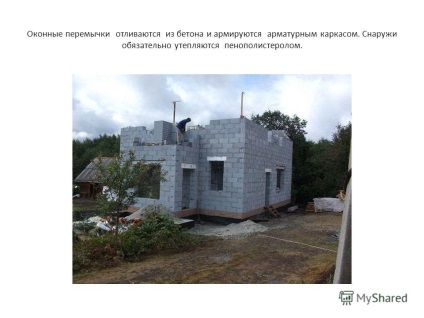 Előadás az építkezés a ház egyes projektek a falu hab beton blokkok