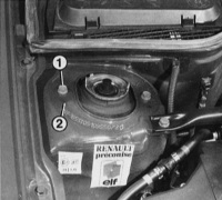 Lebontása az elülső felfüggesztés (Renault 19 (1989-1993), szétszerelés az elülső felfüggesztés) Első felfüggesztés szétszerelése