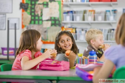 Receptek ételek az iskolába, egészséges ebédet a gyermek