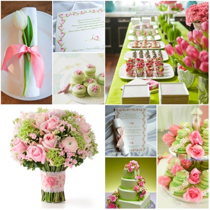 Rózsaszín esküvői bármilyen színkombinációval rózsaszín az esküvő kiegészítők