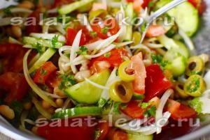 Bab saláta, paradicsom és uborka (recept) Bean saláta paradicsom és uborka