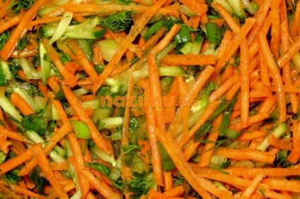Saláta uborka és sárgarépa a tél - fénykép recept koreai