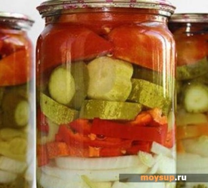 Saláta uborka, paprika és hagyma a téli - lépésről lépésre recept fotók