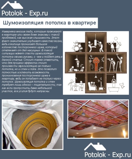 Hangszigetelés a mennyezet a lakás - modern anyagok, azok jellemzőit, a telepítés (szigetelés) Hangszigetelés a mennyezet a lakás - modern anyagok, azok jellemzőit, a telepítés
