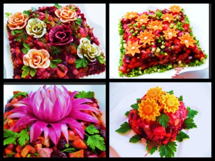 Saláta dekoráció - egyszerű receptet (vinaigrette) Saláta dekoráció - egyszerű receptek