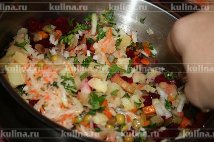 Vinaigrette - a recept egy fotót (add kockára vágott saláta) Vinaigrette - a recept egy fotót