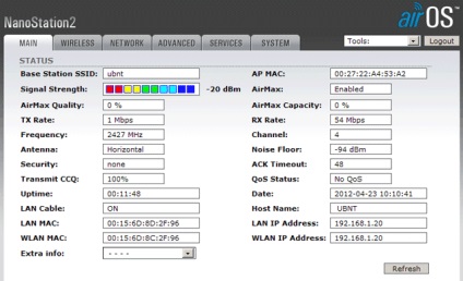 Kapcsolja airmax a Ubiquiti